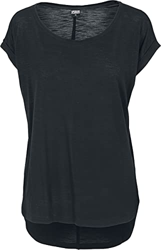 Urban Classics tè da Donna Long Back Shaped Slub T-Shirt, Nero, S