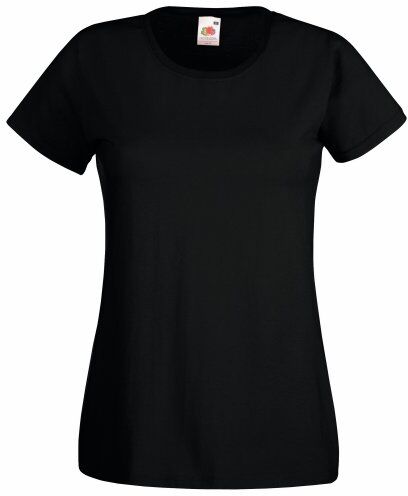 Fruit of the Loom Maglia Manica Corta Donna (XS) (Nero)