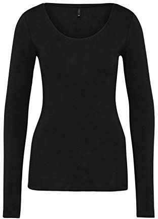 Only Onllive Love Life L/S Oneck Top Noos Jrs T-Shirt, Nero, L Donna