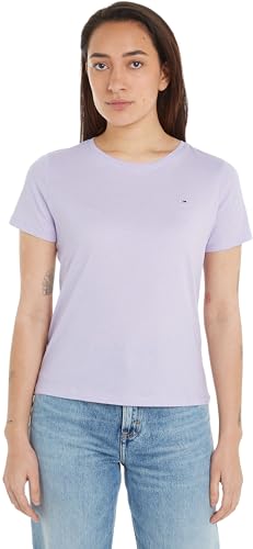 Tommy Jeans TJW SOFT JERSEY TEE, S/S Knit Tops Donna, Viola (Lavender Flower), S