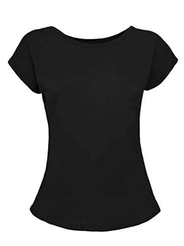 JOPHY & CO. T-Shirt Maglietta Donna Maniche Corte 100% Cotone (cod. ) (M, Nero)