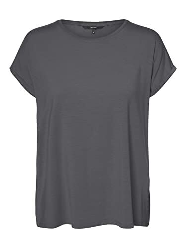 Vero Moda Vmava Plain SS Top Gajrs Noos T-Shirt, Asfalto, XL Donna