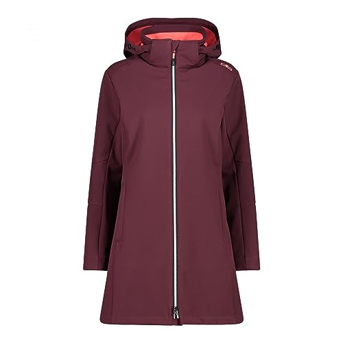 CMP , Parka da donna con cappuccio e zip, Burgundy, XXXL