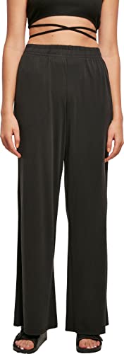 Urban Classics Ladies Modal Wide Leg Pants Pantaloni, Black, L da Donna