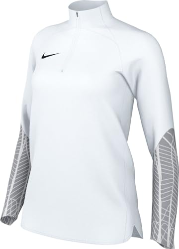 Nike Donna Drill Top W Nk DF Strk23 Dril Top, Bianco/Grigio Lupo/Bianco/Nero, , L