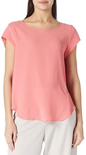 Only Donne Maglietta Blusa a Manica Corta in Tinta Unita con Scollo Rotondo, Camicetta T-Shirt Maglia Top ONLVIC, Colore:Rosa, Taglia:34