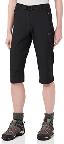 CMP Pantaloni capri elasticizzati da donna, Nero, 46