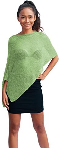 Unique Poncho Coprispalle da Donna Elegante da Cerimonia o Sera Poncho Donna in Rete di Viscosa Termica con Essenza di Fiore di Ciliegio (Verde Mela)