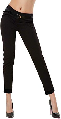 Toocool Pantaloni Donna Classici Eleganti Tasche Vita Bassa Cintura AS-28251 [M,Nero]