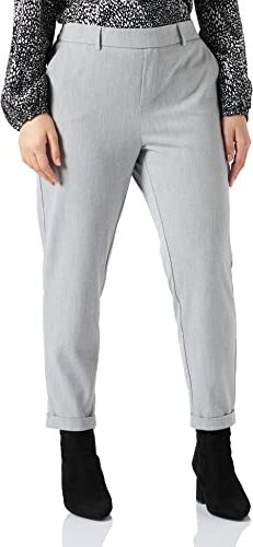 Vero Moda Pantalone morbido, taglio classico con elastico in vita e risvolto all'orlo. Argento Grigio chiaro M/30