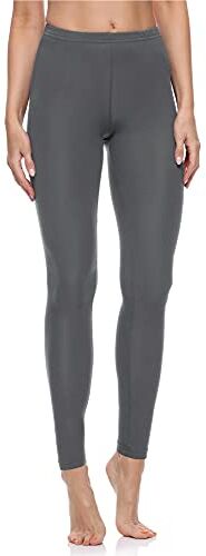 Merry Style Lunghi Leggings Fuseaux Sportivi da Donna Pratico Modello a Vita Alta in Cotone Naturale MS10- (Grigio, XS)