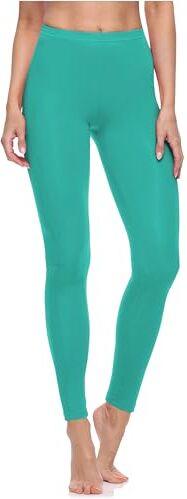 Merry Style Lunghi Leggings Fuseaux Sportivi da Donna Pratico Modello a Vita Alta in Cotone Naturale MS10- (Turchese Scuro, XS)