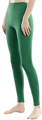 Libella Donne Lungo Leggings colorato Pantaloni con Vita Alta vestibilità Slim Atletico in Cotone 4108 Verde S