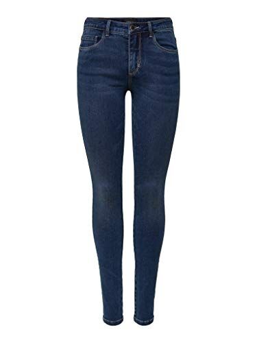 Only Onlroyal Reg Skinny Jea BB Bj13964 Jeans, Dark Blue Denim Dark Blue Denim, 34W / 32L Donna