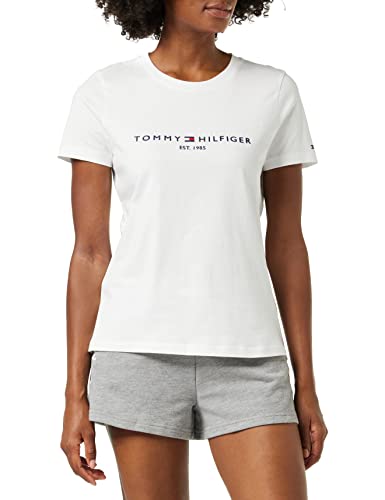 Tommy Hilfiger Heritage Hilfiger C-nk Reg Tee, T-Shirt Donna, White, XXS