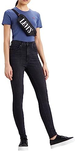 Levis Mile High Super Skinny, Jeans Donna, Black Ground, 27W / 30L