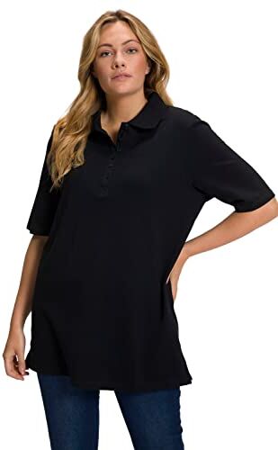 ULLA POPKEN PoloPiquee Shirt Polo, Nero (Schwarz 10), 56-58 Donna