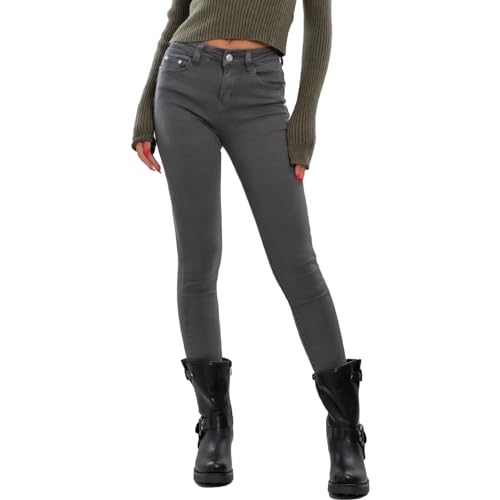 Toocool Jeans Donna Pantaloni Skinny Slim Elasticizzati Aderenti VI-8006 [XL,Grigio Scuro]