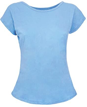 JOPHY & CO. T-Shirt Maglietta Donna Maniche Corte 100% Cotone (cod. ) (M, Celeste)