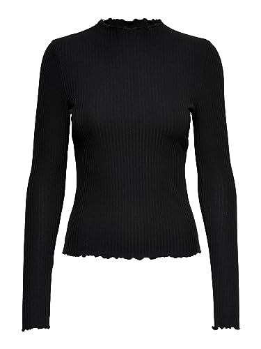 Only Onlemma L/S High Neck Top Noos Jrs, Maglia A Maniche Lunghe Donna, Nero (Black, M