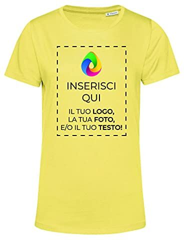 Teetaly Maglietta T-Shirt Donna con Stampa Personalizzata (Giallo, M)