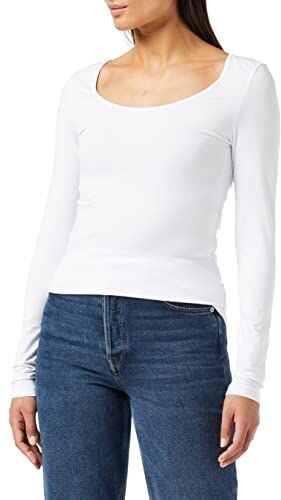 Vero Moda Vmmaxi My Soft Uneck Ga Noos, Maglia A Maniche Lunghe Donna, Bianco (Bright White), M