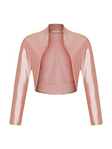 DANAEST Donna Bolero Raso Festivo Giacca a Spalla Manica Lunga 709, rosa antico, M