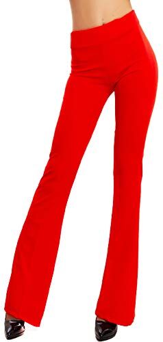 Toocool Pantaloni Donna Campana Aderenti Zampa Elefante Elasticizzati Hot Sexy JL-2148 [XL,Rosso]