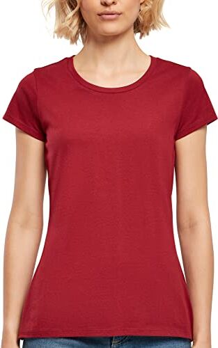 Build Your Brand Maglietta da Donna Basic T-Shirt, Bordeaux, XS