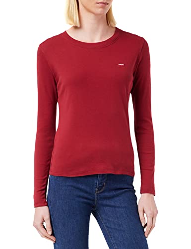 Levis Ls Baby Tee Biking Red, Maglia a maniche lunghe Donna, Biking Red, XS