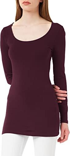 Vero Moda VMMAXI My LS Soft Long U-Neck Noos' Maglia a Maniche Lunghe, Rosso (Port Royale), 36 (Taglia Produttore: Small) Donna