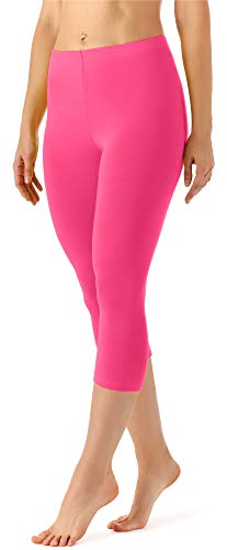 Merry Style Leggings 3/4 Pantaloni Capri Donna MS10-144 (Rosa, XS)