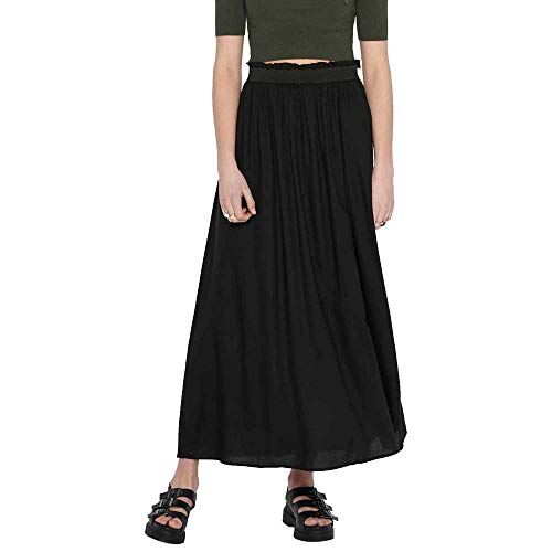 Only Onlvenedig Paperbag Long Skirt Wvn Noos Gonna, Nero (Black Black), 42 (Taglia Produttore: Small) Donna