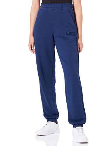 Fila Bandirma-Pantaloni a Vita Alta Eleganti da Uomo, Blu Medievale, S Donna