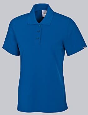 BP -XS Polo da donna, a maniche corte, collo polo con bottoni, 64 cm, 220 g/m2, misto tessuto, colore: blu royal