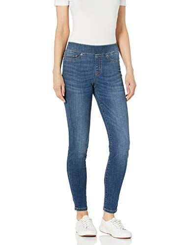 Amazon Essentials Jeggings Elasticizzati con Elastico in Vita (Taglie Forti Disponibili) Donna, Blu Medio, 42