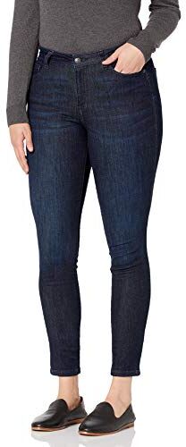 Amazon Essentials Jeans Curvy Aderenti A Vita Media Donna, delavé Scuro, 40 Corto