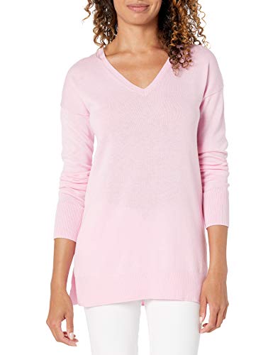 Amazon Essentials Maglione A Tunica Leggero A Maniche Lunghe Con Scollo A v (Disponibile In Taglie Forti) Donna, Rosa, XL