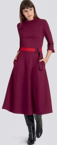 Simplicity AA (10-12-14-16-18) Misses' & Women's Fit & Flare Dresses with Sleeve & Neckline Variations & Reversible Belt Vestito Svasato Donna, con Maniche e Scollatura e Cintura Reversibile