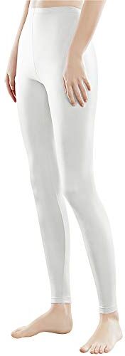 Libella Donne Lungo Leggings colorato Pantaloni con Vita Alta vestibilità Slim Atletico in Cotone 4108 Bianco M