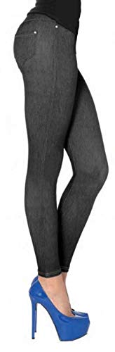 Gladys Leggins Jeans Donnal Pantaloni Donna Elasticizzati Leggings Donna Eleganti Seconda Pelle Misure S/M M/L L/XL Abbigliamento Donna Fashion (S/M, NERO)