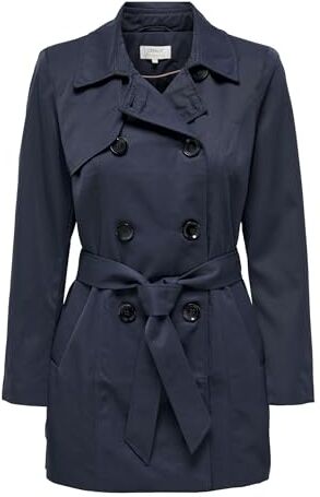 Only Onlvalerie Trenchcoat CC Otw Impermeabile, Night Sky, S Donna