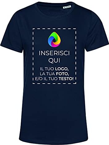 Teetaly Maglietta T-Shirt Donna con Stampa Personalizzata (Blu Navy, M)