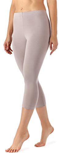 Merry Style Leggings 3/4 Pantaloni Capri Donna  (Caffe Latte, L)