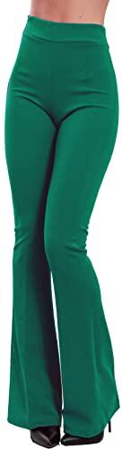 Toocool Pantaloni Donna Campana Aderenti Zampa Elefante Elasticizzati Hot Sexy JL-2148 [XXL,Verde Bandiera]