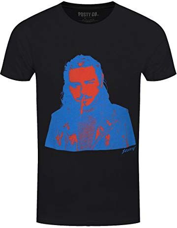 Post Malone T-Shirt # M Unisex Black # Red & Blue Photo