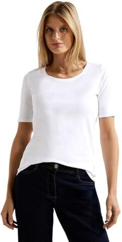 Cecil Stile Lena T-Shirt, Bianco Nuovo, S Donna