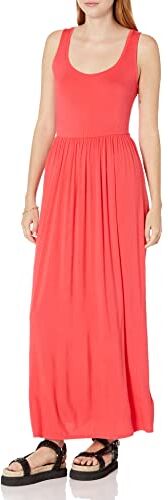 Amazon Essentials Maxi Abito a Canottiera con Vita Stretta (Taglie Forti Disponibili) Donna, Rosso, L