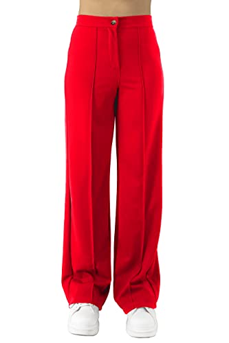 JOPHY & CO. Pantalone Donna a Zampa Larga (cod. 6554) (3XL, Rosso)