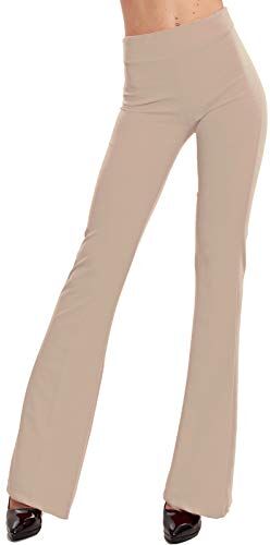 Toocool Pantaloni Donna Campana Aderenti Zampa Elefante Elasticizzati Hot Sexy JL-2148 [S,Beige]